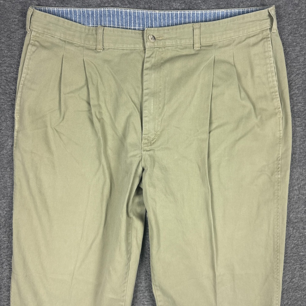 VINTAGE Oshkosh B'Gosh Pants Mens 40(37)x32 Chino Twill Green Baggy Pleated‎